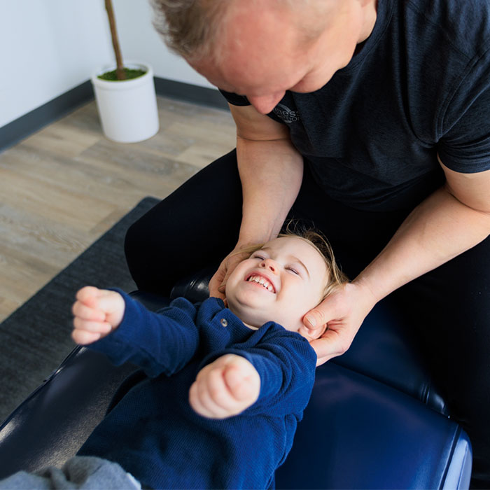 chiropractic session with child